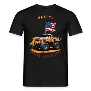Amerika Ersticken Seit 1776: Amerikanische Flagge - Männer T-Shirt - Schwarz - Vorne - AI Model Male 178 light (178cm)