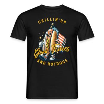 Good Time Hotdogs Lustiges Bbq-wortspiel Retro - Männer T-Shirt - Schwarz - Vorne - AI Model Male 178 light (178cm)