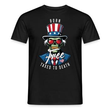 Né libre, imposé jusqu’à sa mort le 4 juillet - T-shirt homme - noir - Devant - AI Model Male 178 light (178cm)