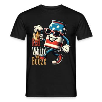 Rouge Blanc Alcool Rétro Vintage Design - T-shirt homme - noir - Devant - AI Model Male 178 light (178cm)