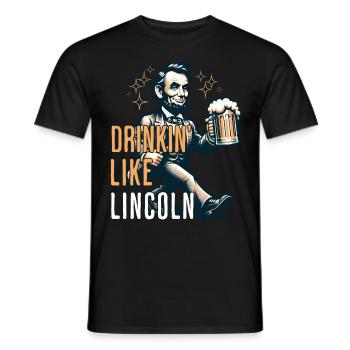 Boire comme Lincoln Design vintage rétro - T-shirt homme - noir - Devant - AI Model Male 178 light (178cm)