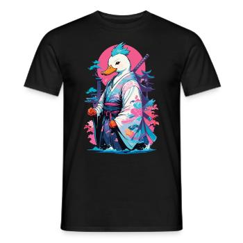 Esthétique Samurai Duck Style Vaporwave - T-shirt homme - noir - Devant - AI Model Male 178 light (178cm)