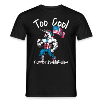 Fier Licorne des États-Unis Pas de règles britanniques Heureux 4ème - T-shirt homme - noir - Devant - AI Model Male 178 light (178cm)