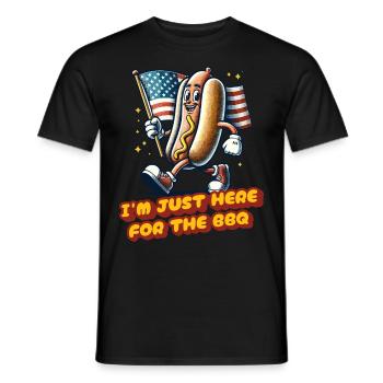 Ici pour le barbecue du 4 juillet Memorial Day Independence - T-shirt homme - noir - Devant - AI Model Male 178 light (178cm)