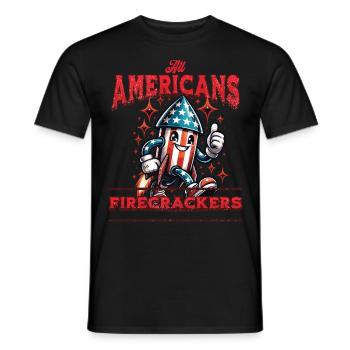 All American Firecrackers Funny Fireworks Design - Männer T-Shirt - Schwarz - Vorne - AI Model Male 178 light (178cm)