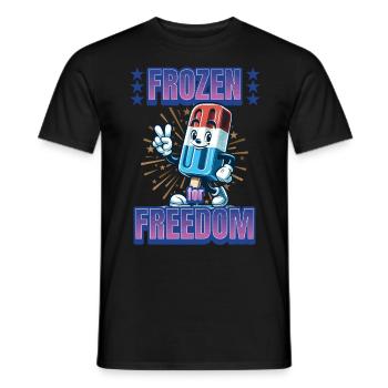 Frozen For Freedom Crème glacée au drapeau américain - T-shirt homme - noir - Devant - AI Model Male 178 light (178cm)