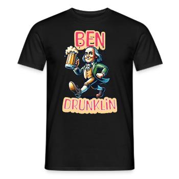 Ben Drunklin Funny USA Parody American Flag - Männer T-Shirt - Schwarz - Vorne - AI Model Male 178 light (178cm)