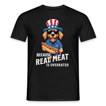 4th Of July American Flag Hotdog BBQ Design - Männer T-Shirt - Schwarz - Vorne - AI Model Male 178 light (178cm)