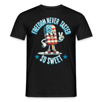 Taste of Freedom 4 juillet Ice Cream Design - T-shirt homme - noir - Devant - AI Model Male 178 light (178cm)