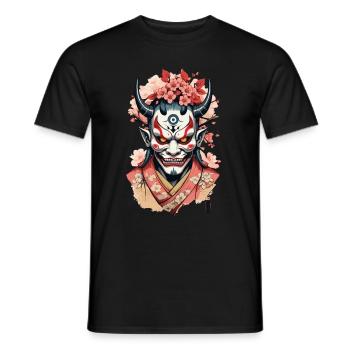 Oni Démon Masque Samouraï Esthétique Yokai - T-shirt homme - noir - Devant - AI Model Male 178 light (178cm)