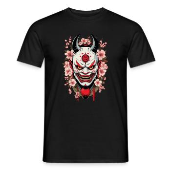 Oni Démons Masque Samouraï Culture Démoniaque Japonaise - T-shirt homme - noir - Devant - AI Model Male 178 light (178cm)