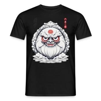 Japanischer Daruma Ästhetik Vintage Design - Männer T-Shirt - Schwarz - Vorne - AI Model Male 178 light (178cm)