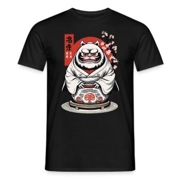 Japanischer Daruma Ästhetik Yokai Vintage - Männer T-Shirt - Schwarz - Vorne - AI Model Male 178 light (178cm)