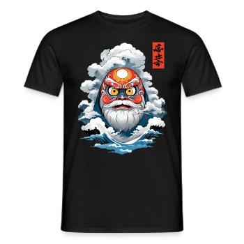 Japanischer Daruma Ästhetik Vintage Yokai - Männer T-Shirt - Schwarz - Vorne - AI Model Male 178 light (178cm)