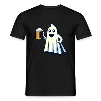 Drôle Boozing Ghost Halloween Party - T-shirt homme - noir - Devant - AI Model Male 178 light (178cm)