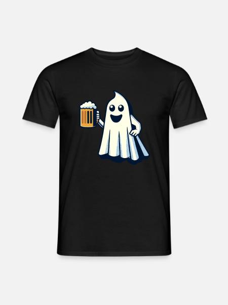 Funny Boozing Ghost Halloween Party - Men's T-Shirt - black