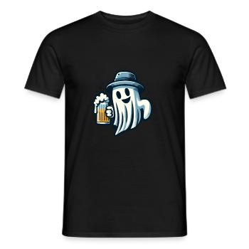 Boire fantôme drôle Halloween fête bière - T-shirt homme - noir - Devant - AI Model Male 178 light (178cm)
