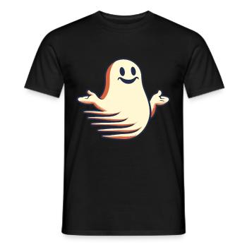 Funny Vintage Ghost Knows Nothing Halloween - Men's T-Shirt - black - Front - AI Model Male 178 light (178cm)