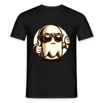 Cool Ghost Funny Halloween Party Design - Men's T-Shirt - black - Front - AI Model Male 178 light (178cm)