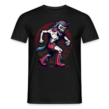 Zombie Einhorn Untotes Mystisches Wesen - Männer T-Shirt - Schwarz - Vorne - AI Model Male 178 light (178cm)