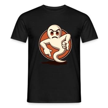 Cool Ghost Donne Pouces Vers Le Bas Drôle Fête D’Halloween - T-shirt homme - noir - Devant - AI Model Male 178 light (178cm)