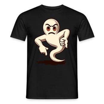 Cool Ghost Gives Thumbs Down Funny Halloween - Men's T-Shirt - black - Front - AI Model Male 178 light (178cm)