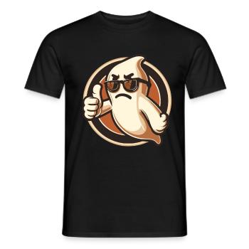 Cool Ghost Gives Proper Respect Halloween Party - Men's T-Shirt - black - Front - AI Model Male 178 light (178cm)
