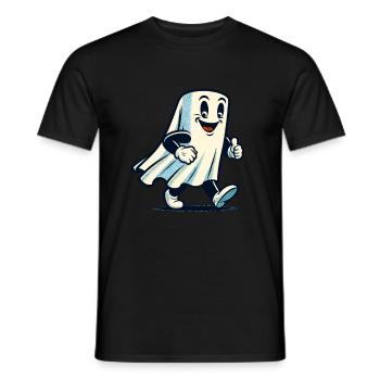 Funny Vintage Ghost Retro Art Style - Männer T-Shirt - Schwarz - Vorne - AI Model Male 178 light (178cm)