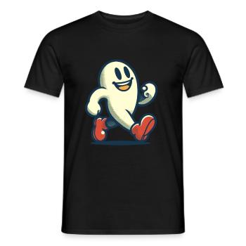 Funny Vintage Ghost Retro Art Style - Men's T-Shirt - black - Front - AI Model Male 178 light (178cm)