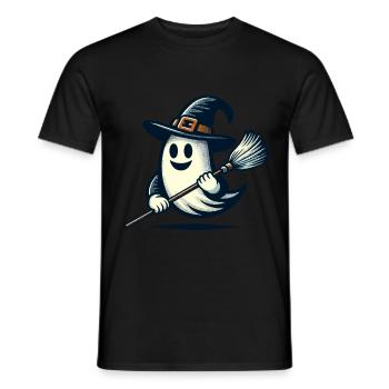 Funny Witch Spirit Witch Broom Halloween Fun - Men's T-Shirt - black - Front - AI Model Male 178 light (178cm)