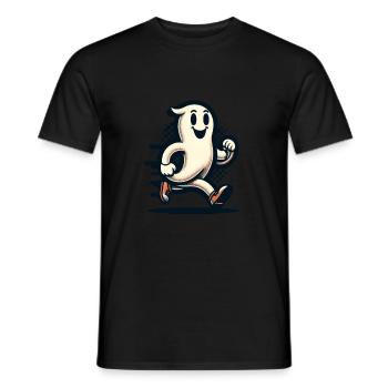 Funny Vintage Ghost Retro Art Style - Men's T-Shirt - black - Front - AI Model Male 178 light (178cm)