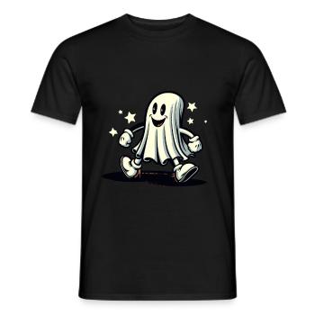 Funny Vintage Ghost Retro Art Style Halloween - Männer T-Shirt - Schwarz - Vorne - AI Model Male 178 light (178cm)