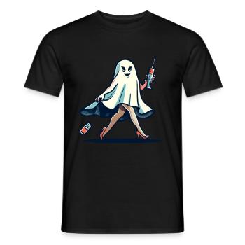 Infirmière drôle Costume de fête d’Halloween - T-shirt homme - noir - Devant - AI Model Male 178 light (178cm)