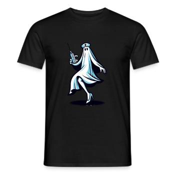 Infirmière drôle Chasse aux fantômes effrayante - T-shirt homme - noir - Devant - AI Model Male 178 light (178cm)