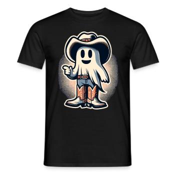 Drôle Cowboy Chasseur de fantômes Halloween Fantôme - T-shirt homme - noir - Devant - AI Model Male 178 light (178cm)