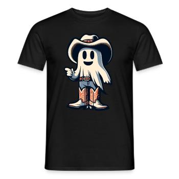 Lustiger Cowboy Geisterjäger Hut Boots Halloween - Männer T-Shirt - Schwarz - Vorne - AI Model Male 178 light (178cm)