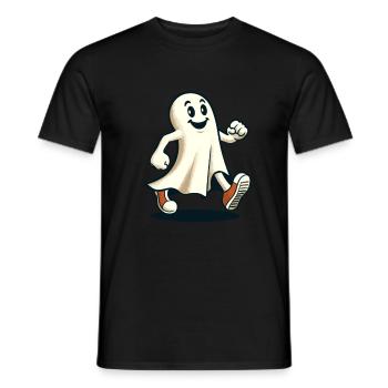 Drôle Vintage Fantôme Rétro Art Style Halloween - T-shirt homme - noir - Devant - AI Model Male 178 light (178cm)
