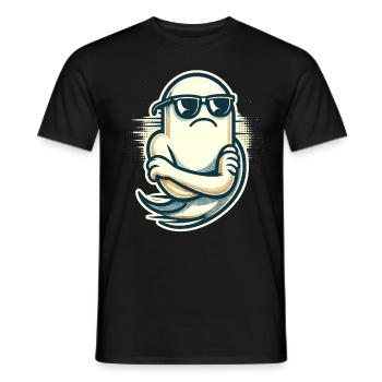 Cool Ghost Vintage Art Style Halloween Party - Männer T-Shirt - Schwarz - Vorne - AI Model Male 178 light (178cm)