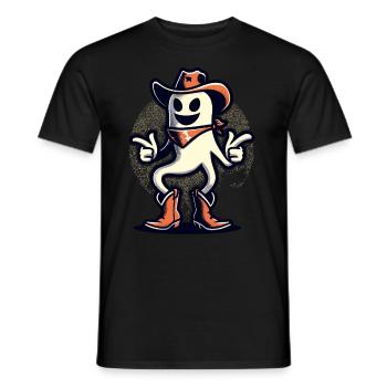 Drôle Cowboy Fantôme Halloween Costume Fun - T-shirt homme - noir - Devant - AI Model Male 178 light (178cm)
