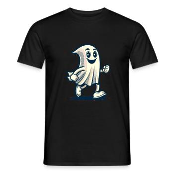 Drôle Vintage Fantôme Rétro Art Style Halloween - T-shirt homme - noir - Devant - AI Model Male 178 light (178cm)