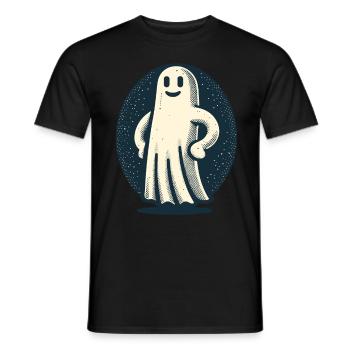 Funny Vintage Ghost Retro Art Style - Men's T-Shirt - black - Front - AI Model Male 178 light (178cm)