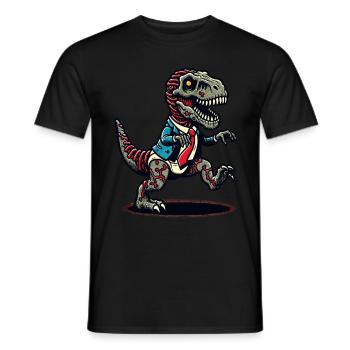 T-Rex dinosaure zombie Halloween Costume Décoration - T-shirt homme - noir - Devant - AI Model Male 178 light (178cm)