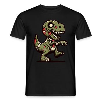 T-Rex Dinosaure Mignon Zombie Halloween - T-shirt homme - noir - Devant - AI Model Male 178 light (178cm)
