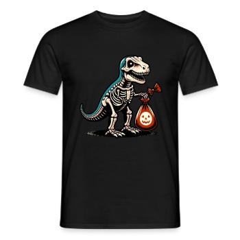 T Rex Dinosaurier Skelett Halloween Kostüm Deko - Männer T-Shirt - Schwarz - Vorne - AI Model Male 178 light (178cm)