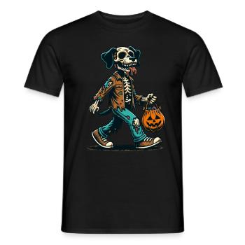Undead Zombie Dog Trick or Treat Halloween - Men's T-Shirt - black - Front - AI Model Male 178 light (178cm)