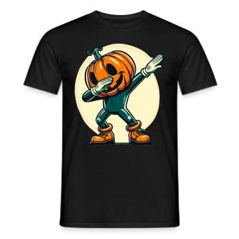Dabbing Halloween Pumpkin Funny Dabbing Pumpkin - Men's T-Shirt - black - Front - AI Model Male 178 light (178cm)