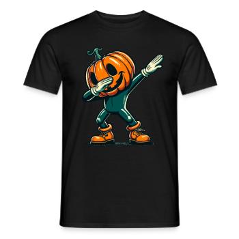 Dabbing Halloween Pumpkin Funny Dabbing Pumpkin - Men's T-Shirt - black - Front - AI Model Male 178 light (178cm)