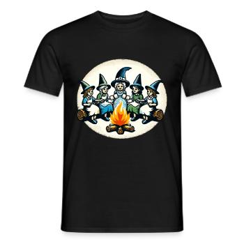 Camping feu de camp Vintage sorcières Design - T-shirt homme - noir - Devant - AI Model Male 178 light (178cm)
