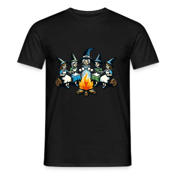 Camping feu de camp Vintage sorcières Design - T-shirt homme - noir - Devant - AI Model Male 178 light (178cm)