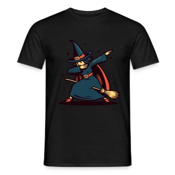 Dabbende Hexe Lustige Halloween Hexe - Männer T-Shirt - Schwarz - Vorne - AI Model Male 178 light (178cm)